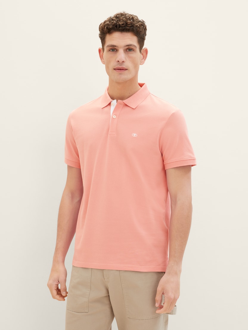 Polo-majica s malim izvezenim logom - Ružičasta