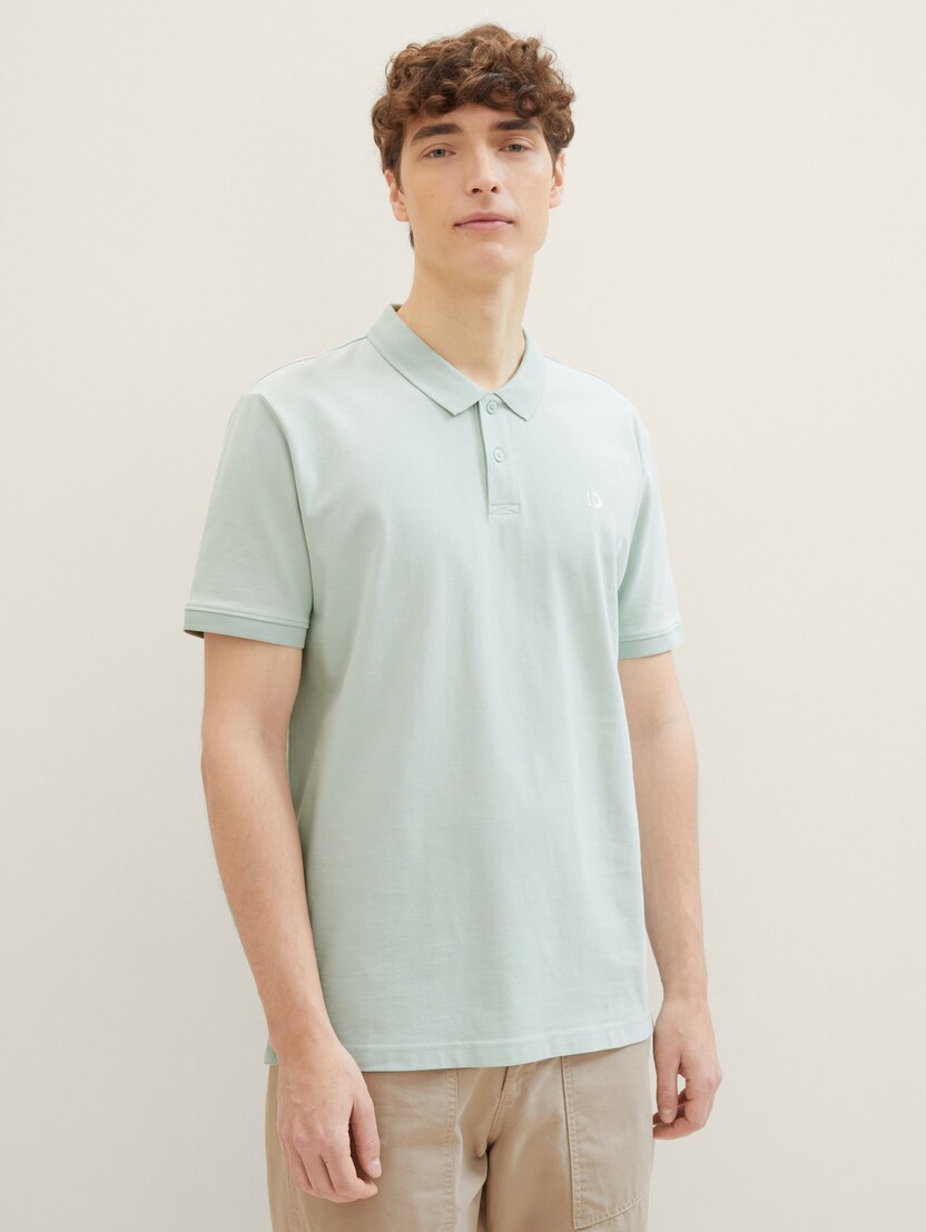 Polo-majica s malim izvezenim logom - Zelena-1041184-17549-14