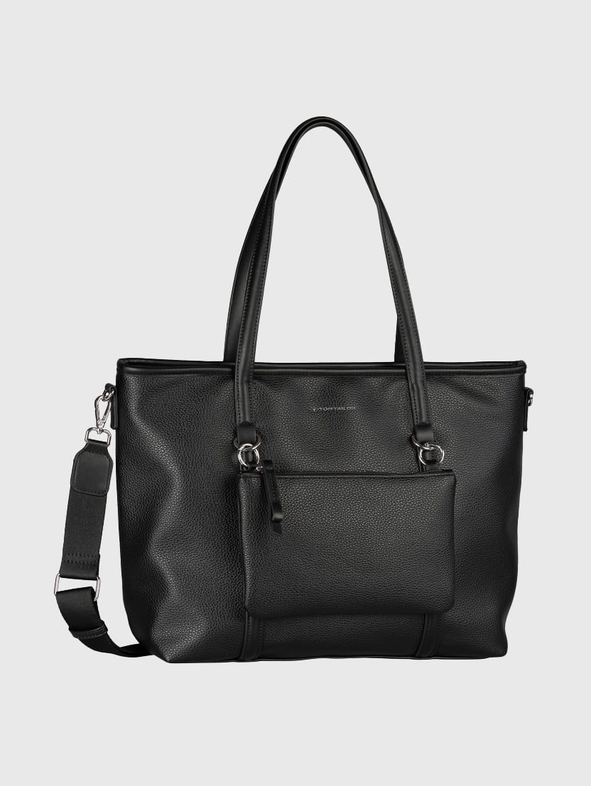 Geantă shopper Jamila cu fermoar - Negru-012173-BLACK-16