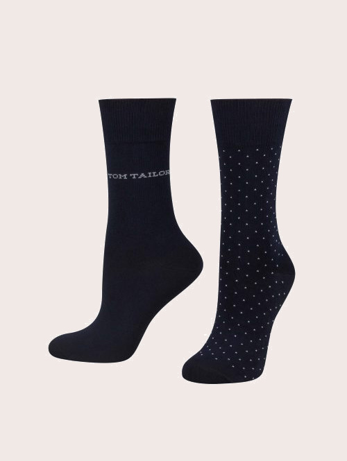 Dvostruko pakovanje klasičnih čarapa od pamučne mešavine - Uzorak-višebojna-9519-545-15