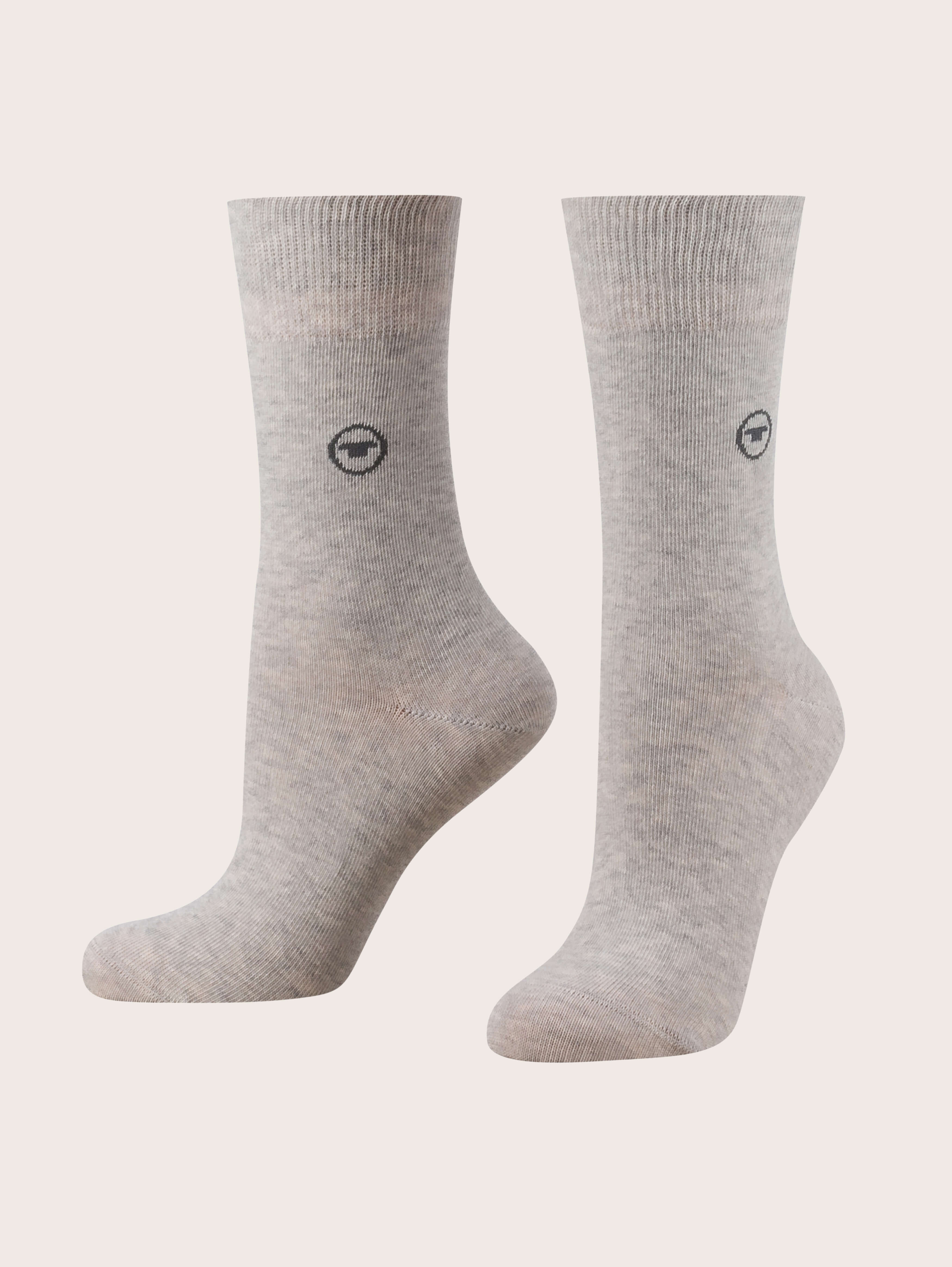 Dvostruko pakiranje klasičnih čarapa s logotipom - Siva-9702-285-14