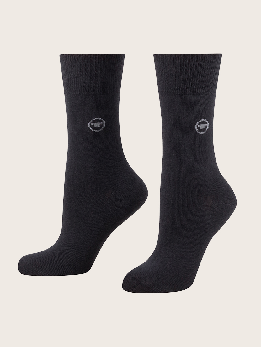 Trije pari klasičnih nogavic z logotipom - Črna