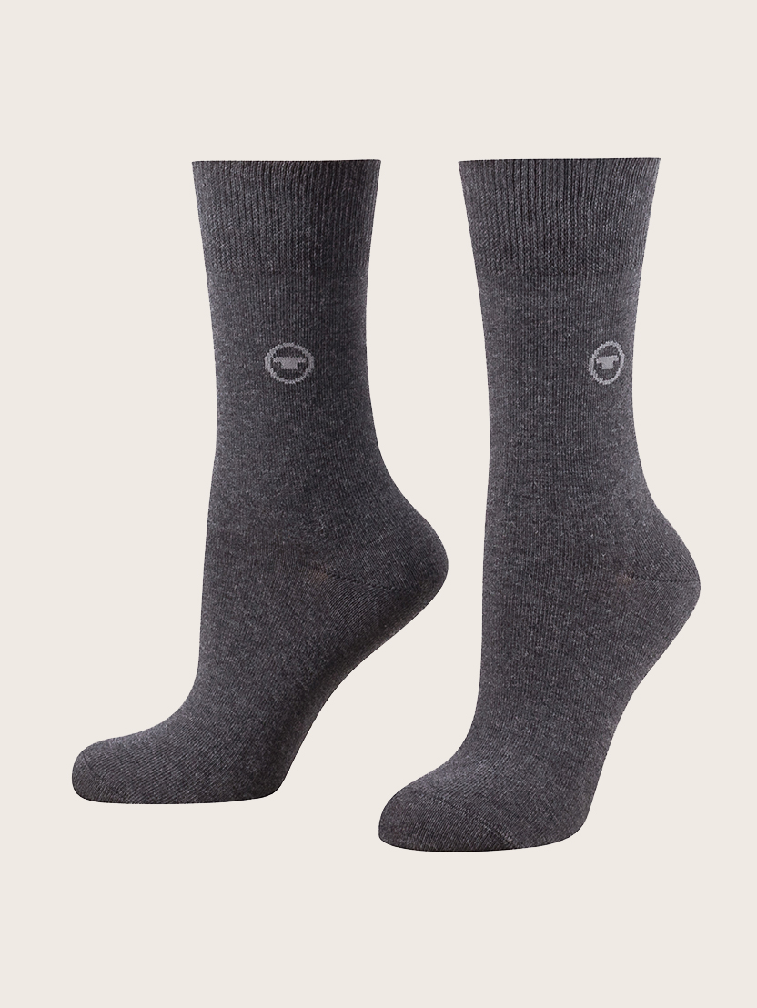 Trije pari klasičnih nogavic z logotipom - Siva_7893689