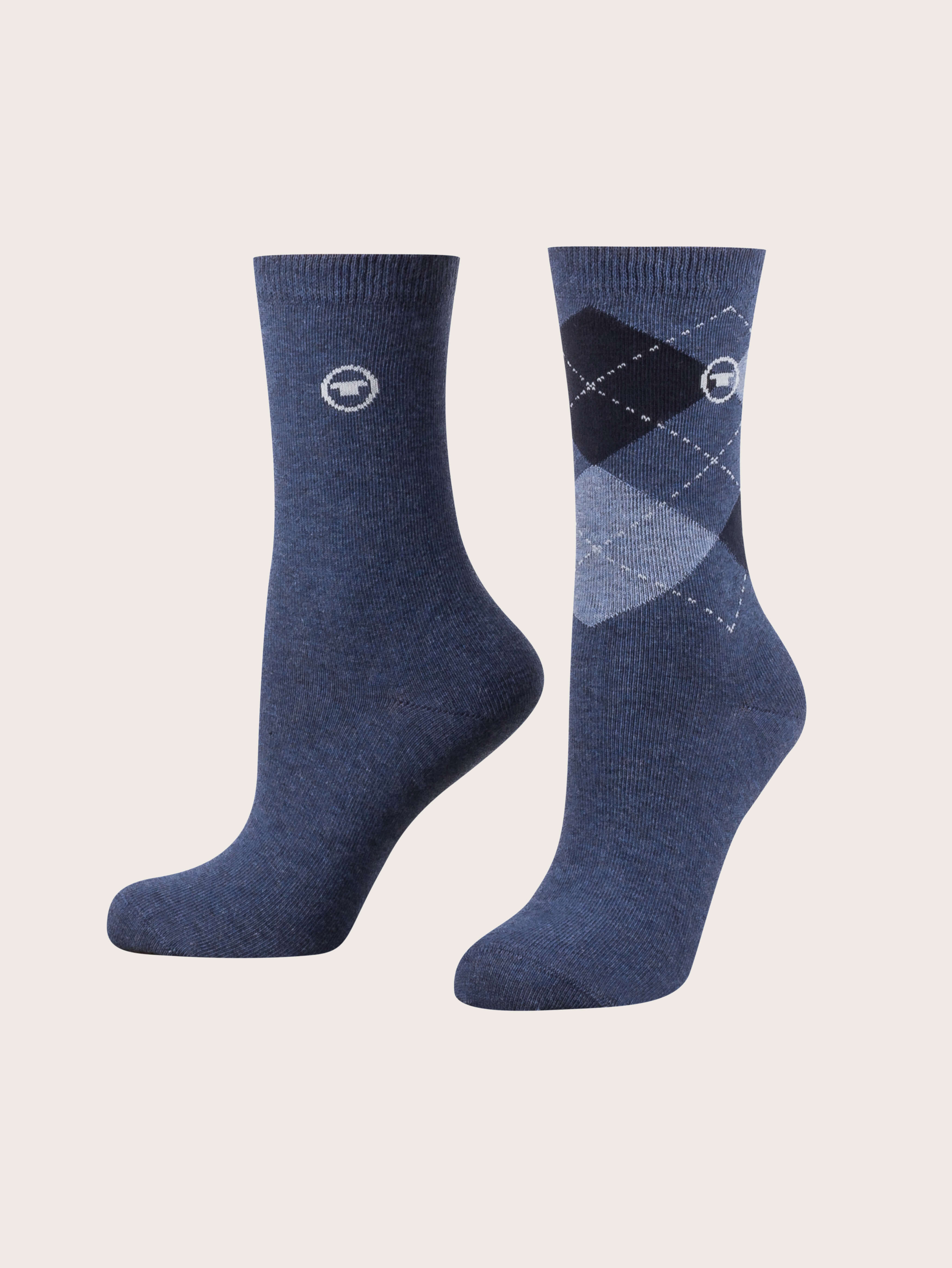 Dvostruko pakovanje klasičnih čarapa od pamučne mešavine - Plava_9528945