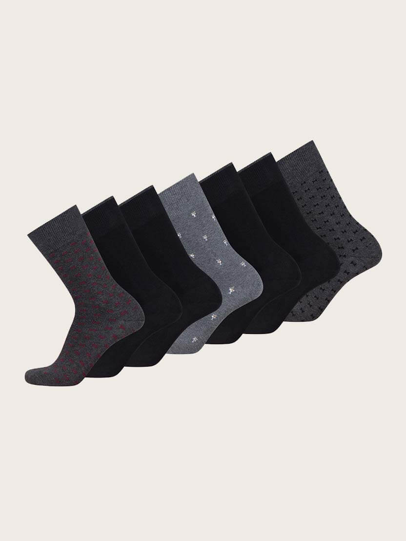 Pakiranje sedmih parov nogavic v škatli - Siva_2110460