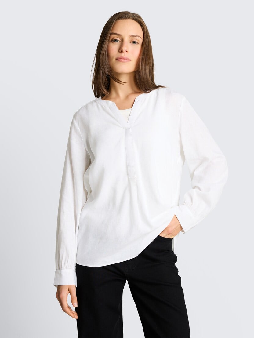 Bluza od mešavine lana - Bela-1049824-20000-15