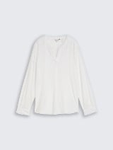 Bluza od mešavine lana - Bela_1497638