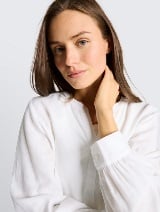 Bluza od mešavine lana - Bela_1497638