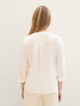 Bluza od mješavine lana - Bijela_9371199