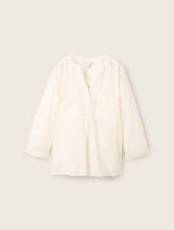 Bluza od mješavine lana - Bijela_9371199