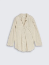 Bluza od mješavine lana - Bež_2153591