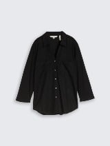 Bluză din amestec de in - Negru_4445583