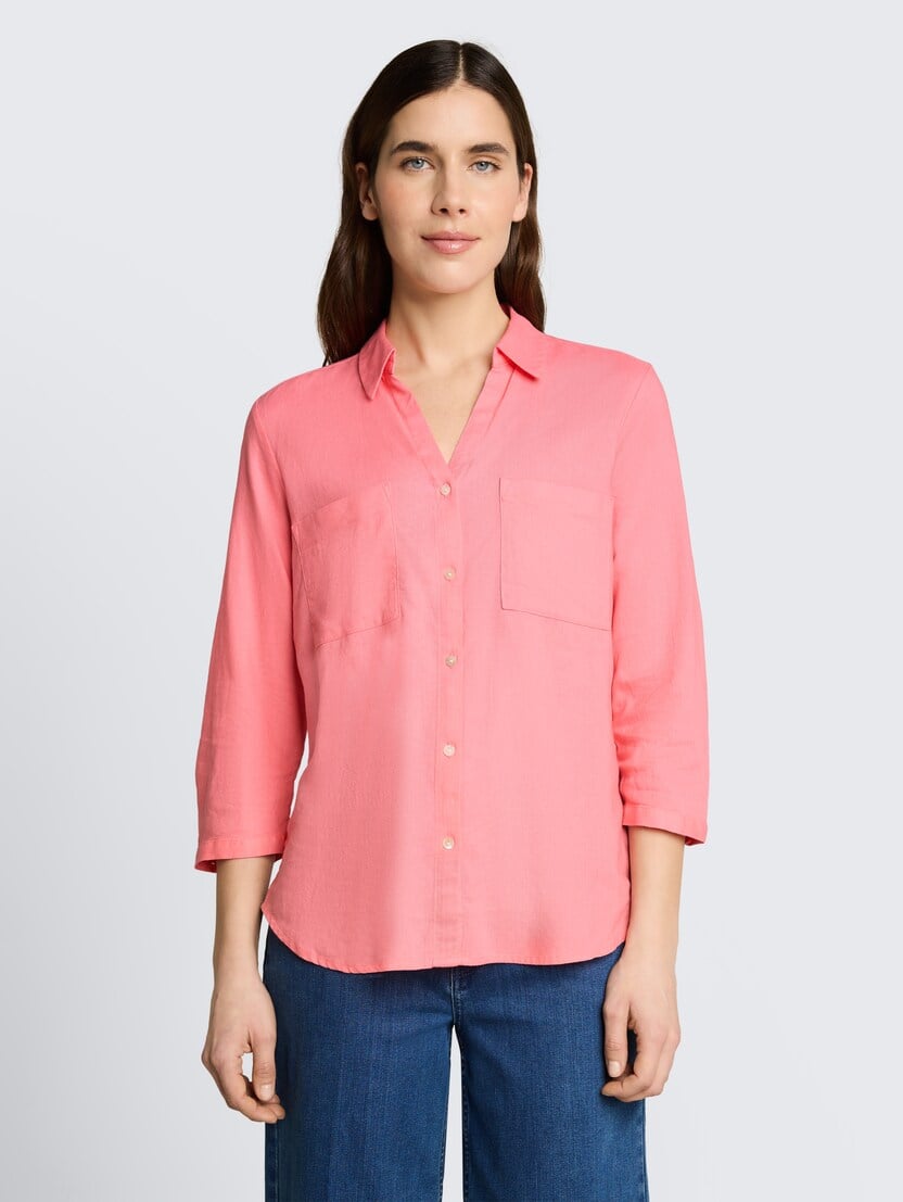 Bluza od mešavine lana - Roze-1049823-40506-15