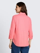 Bluza od mešavine lana - Roze_4715656