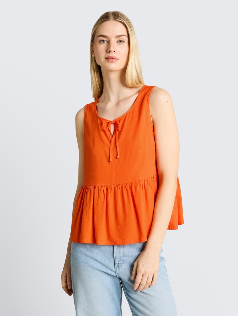 Bluza sa detaljem u obliku mašne - Narandžasta_880873