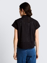 Bluză cu broderie - Negru_9770852