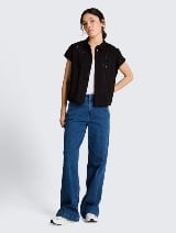 Bluză cu broderie - Negru_9770852