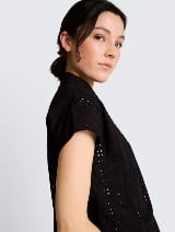 Bluză cu broderie - Negru_9770852