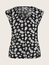 Bluza z vzorcem in v-izrezom - Vzorec/večbarvna_9780766
