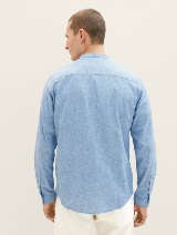 Bombažna lanena srajca - Modra_4558890