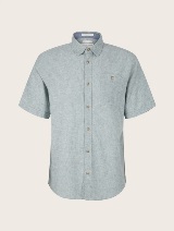 Bombažna lanena srajca - Modra_6694321