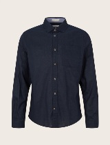 Bombažna lanena srajca - Modra_9065653