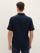 Bombažna lanena srajca - Modra_33531