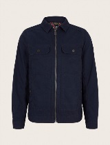 Bombažna srajčna jakna z več žepi - Modra_2900771