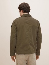 Bombažna srajčna jakna z več žepi - Zelena_6759869
