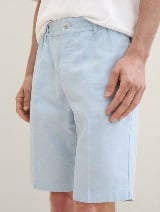 Bombažne lanene bermuda kratke hlače - Modra_4797659