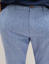 Bombažne lanene Chino hlače - Modra_3740772