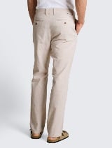 Pantaloni din bumbac şi in - Bej_7658897