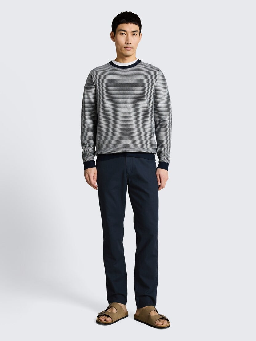Pantaloni din bumbac şi in - Albastru-1049622-10668-16