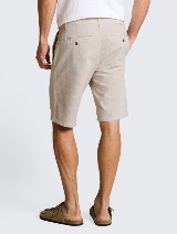 Pantaloni scurţi din bumbac şi in - Bej_3945542