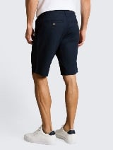 Pantaloni scurţi din bumbac şi in - Albastru_1407422