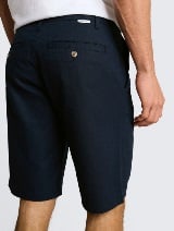 Pantaloni scurţi din bumbac şi in - Albastru_1407422