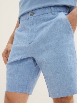 Bombažne lanene kratke hlače - Modra_281977