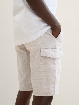 Bombažne lanene kratke hlače - Vzorec/večbarvna_9363690