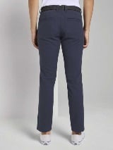 Chino hlače s teksturo in pasom - Modra_8696452