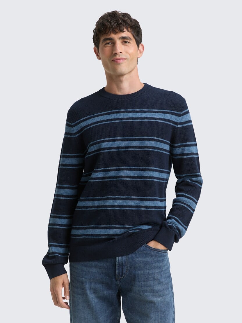 Pulover tricotat în dungi - Model/Mai multe culori_5354861