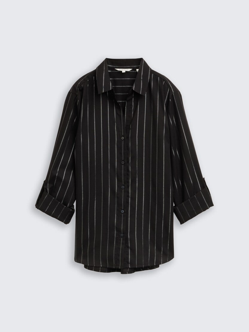 Črtasta bluza - Črna_8222204