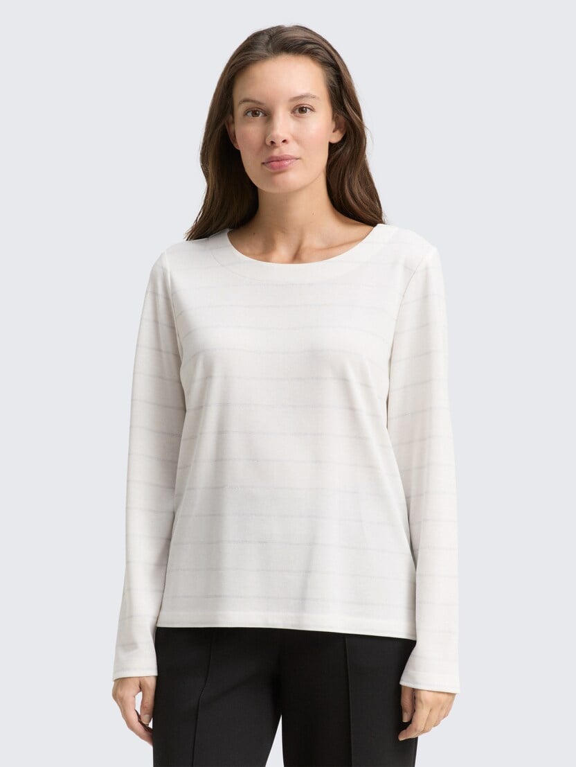 Tricou în dungi - Alb_5365632