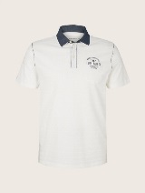 Polo majica s prugama i džepom na prsima - Bijela_5081440
