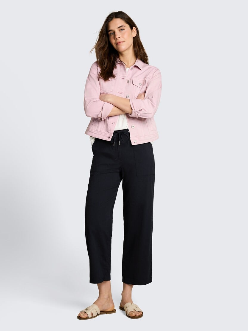 Culotte hlače od seersucker tkanine - Plava-1053221-10668-14