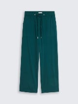 Kilote pantalone od prugastog I naboranog  materijala - Zelena_3932849