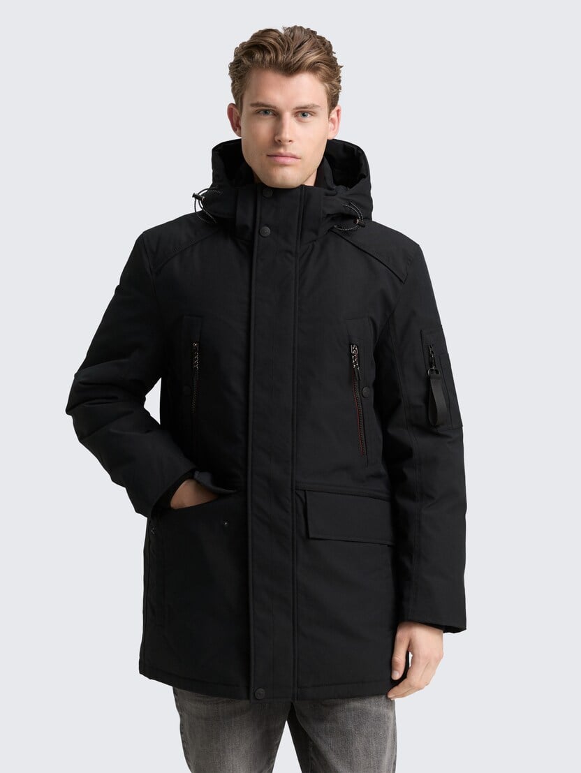 Parka lungă rugoasă - Negru_7567815