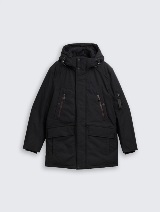 Parka lungă rugoasă - Negru_7567815