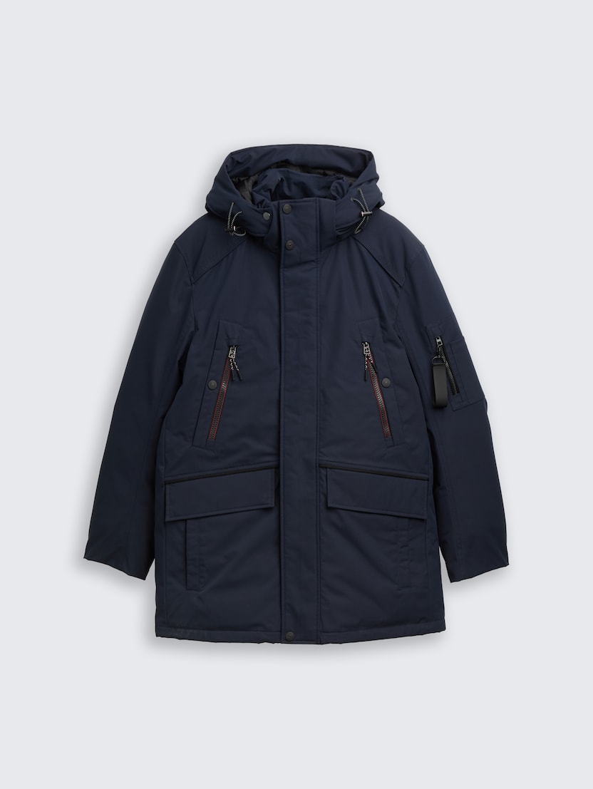 ジャケット・アウター less tailor long parka 21AW Parka lungă rugoasă | Albastru | Tom Tailor