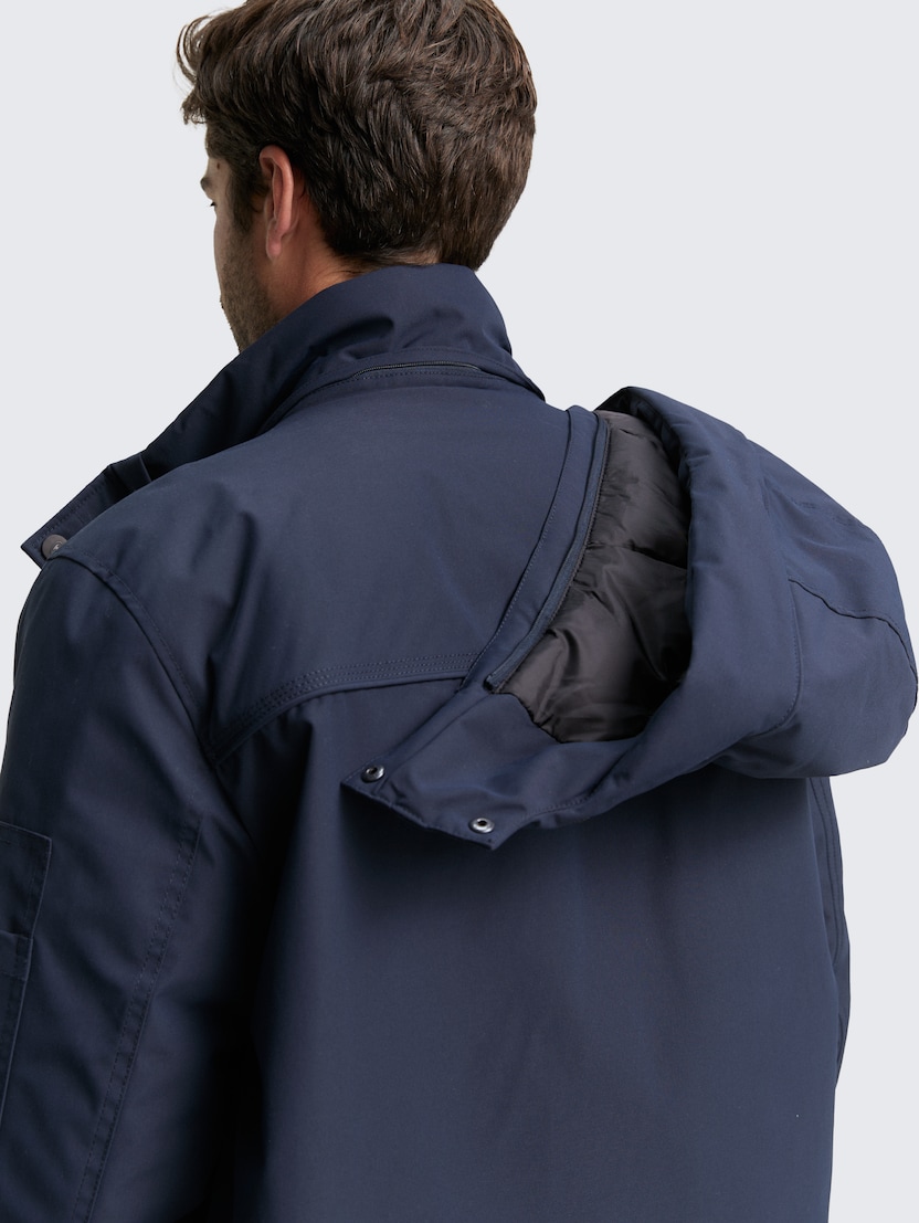 Parka lungă rugoasă | Albastru | Tom Tailor