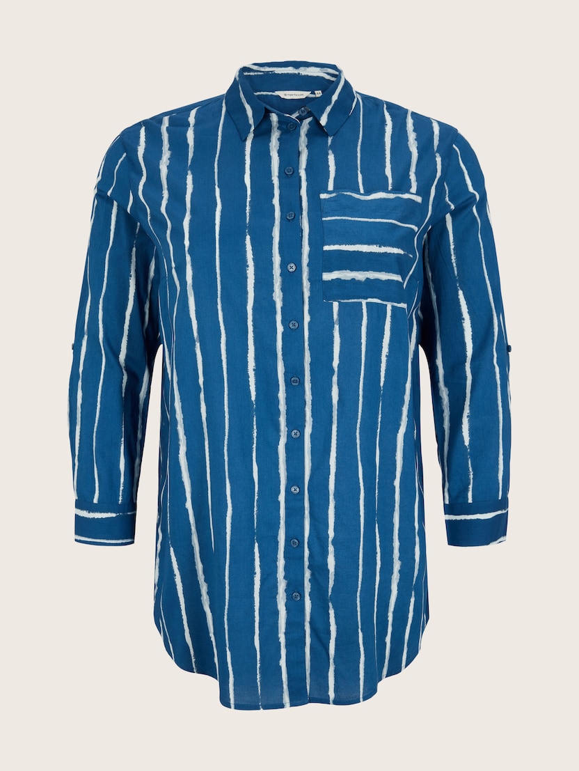 Dugačka prugasta košulja obojana tehnikom tie-dye - Uzorak-višebojna-1033399-29580-14